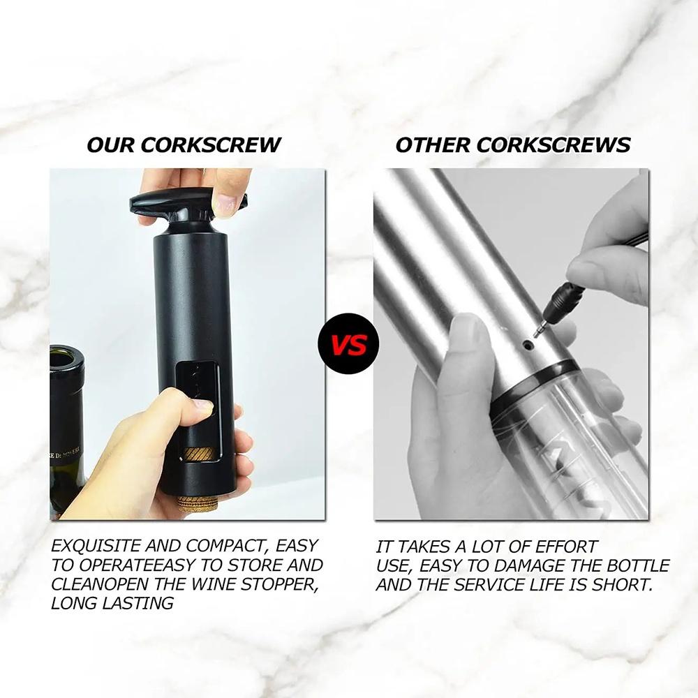 AIKARO - Self Pulling Corkscrew Wine Bottle Opener with Tin Foil Cutter