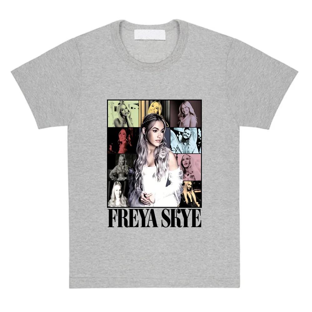 Freya Skye 9-Photo Collage Portrait Graphic Black T-Shirt | Pop Music Fan Streetwear Merch Tee