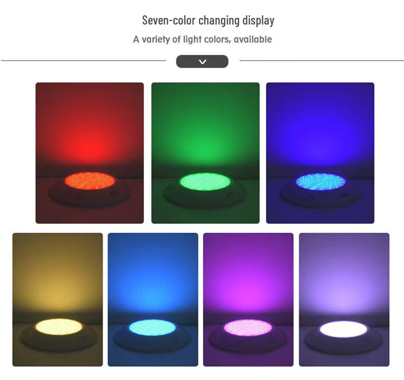 IP68 Waterproof RGB Pool Light with Remote - Seven-Color LED Underwater Lighting
