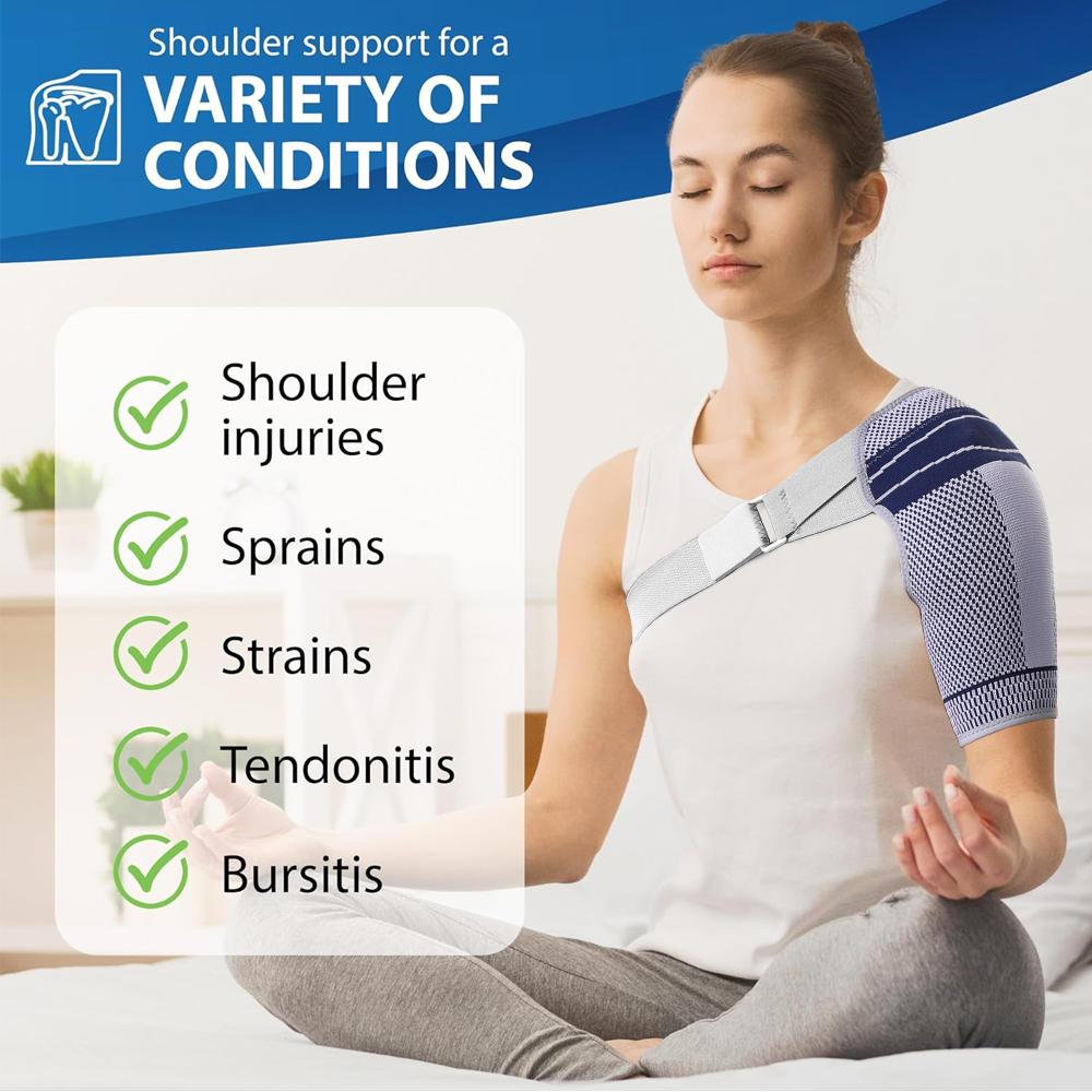 Shoulder Brace - Adjustable Support Sleeve For Torn Rotator Cuff, Ashoulder Stability & Compression - Left Or Right, Men & Women