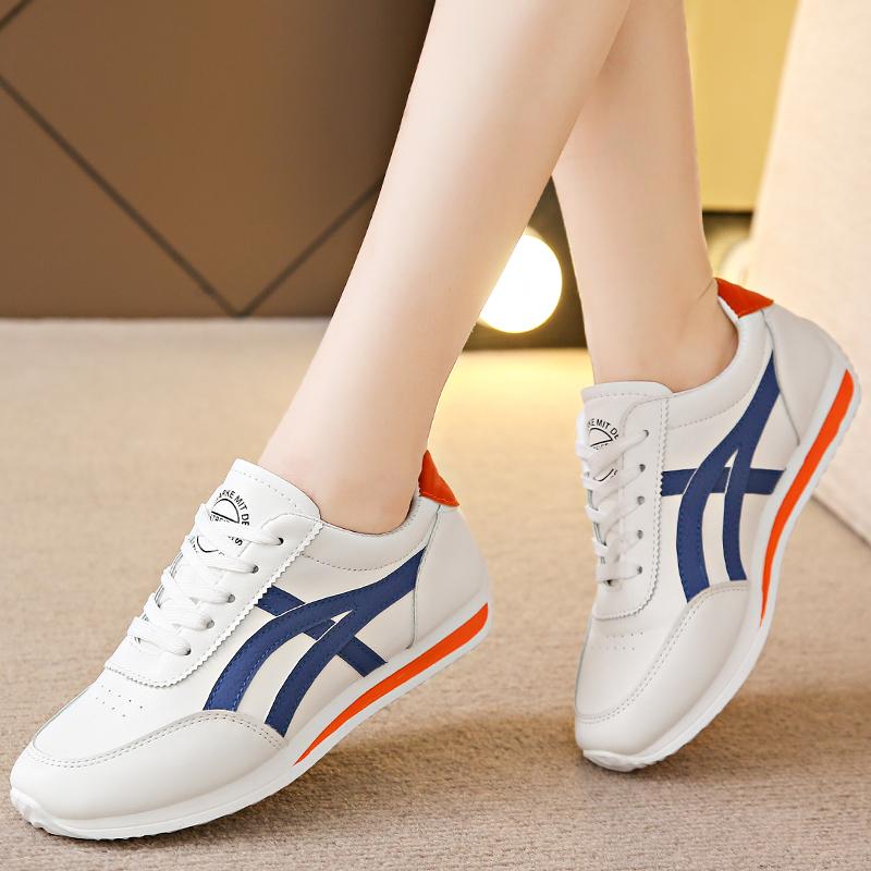 Women Leather Comfort Sports Shoes Woman Small White Shoes Fashion Comfort Sneakers All-match Lightweight Casual Running Shoes