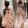 Korean Style Strawberry Maternity Mid-Sleeve Dress, Summer 2024: Loose, Stylish, Belly-Covering Dress for Expectant Mothers.