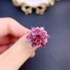 Elegant And Luxurious Stunning Snowflake Rings For Women Pink Gemstones Cluster Engagement Ring Brilliant Wedding Jewelry