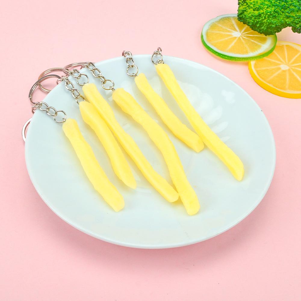

Fried Chicken Simulation Food Keychain French Fries Drumstick Chicken Nuggets Key Chain Restaurant Client Gift Chef Cook Keyring