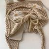 Flowers Pattern Crochet Tote Bag Retro Hollow Shoulder Bag Trendy Beach Knitting Bag  Office