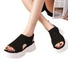 Women's Knitted Sport Sandals, Platform Peep-Toe Flats, Breathable Summer Shoes Wholesale for Women