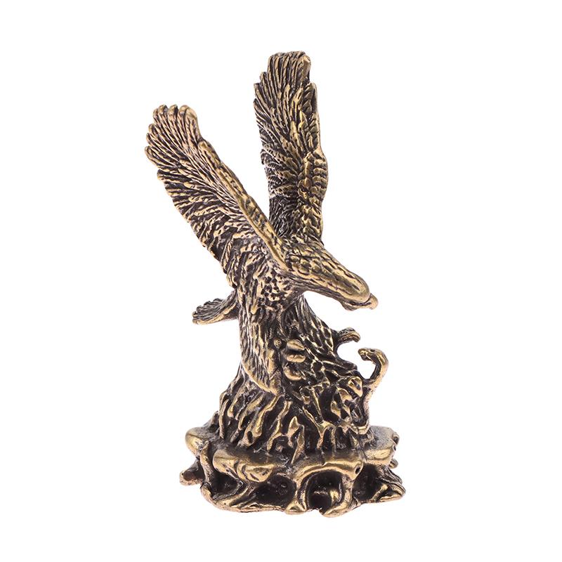 Pure Brass Eagle Statue Vintage Simulated Animal Statue Car Home Office Desk Decor Ornament Metal Figure Props Toy Gift Hawk