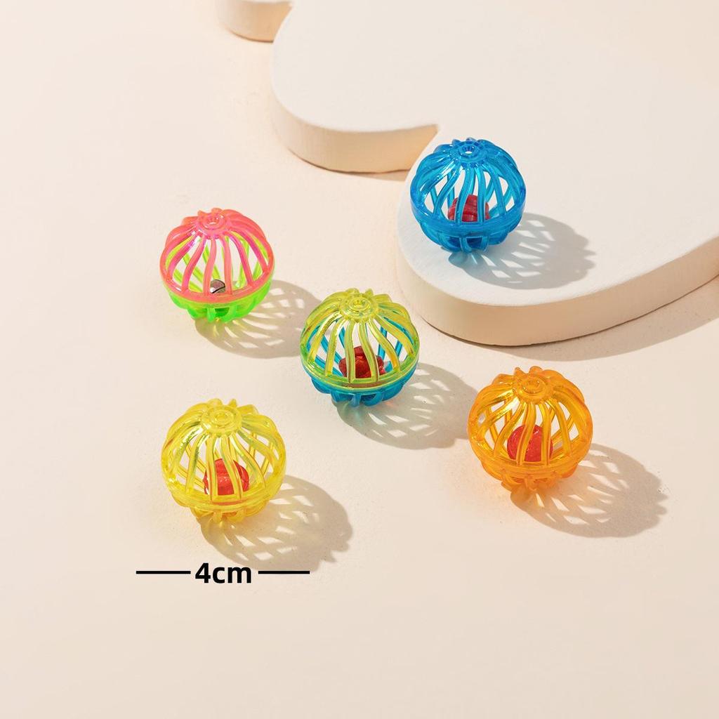 Colorful Sounding Cat Toy: Mesh Bell Ball for Self-Play and Biting