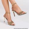 European & American Rhinestone Ankle Strap Stiletto High Heels - Luxurious Open Toe Sandals