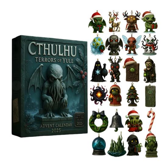 

Terrors of Yule Advent Calendar 2025 24-Day Countdown Box Christmas Fun Decorations for Family Entertainment Parties A