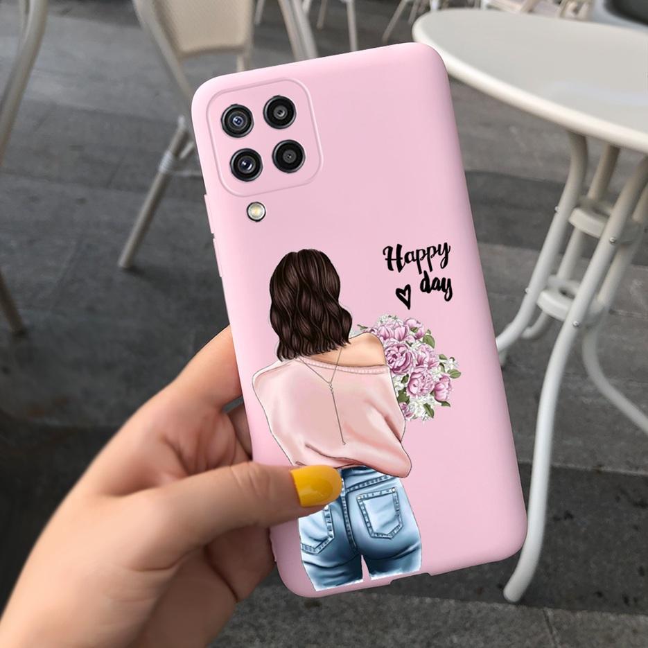 For Samsung Galaxy M32 Case Samsung M12 Soft Silicone Flower Phone Case For Samsung M32 M325F Cover Galaxy M 12 32 M12 TPU Funda
