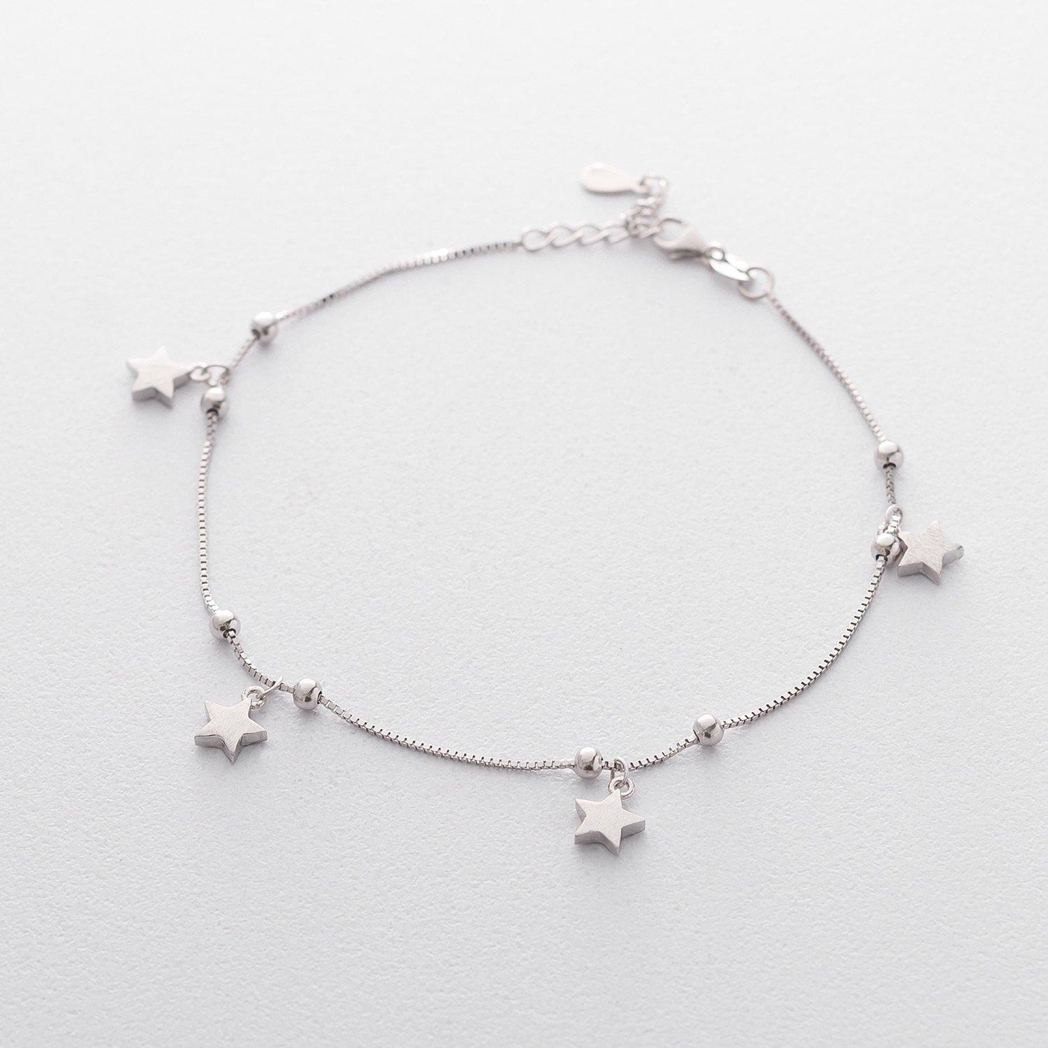 

Срібний браслет на ногу із зірочками Oniks 20 срібний