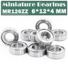 MR126ZZ Bearing ( 10 PCS ) 6*12*4 Mm Miniature MR126 ZZ Ball Bearings L-1260ZZ MR126Z