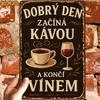 Coffee and Wine Aluminum Metal Sign Vintage Kitchen Cafe Wall Decor Plaque
