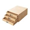 YIKATEND Storage Small Item Storage Drawer for Stationery and Beige Wide X 29cm Deep X 17cm Desk-Mounted Shelf, Case, Cosmetics, 3-Drawer, (36.5cm