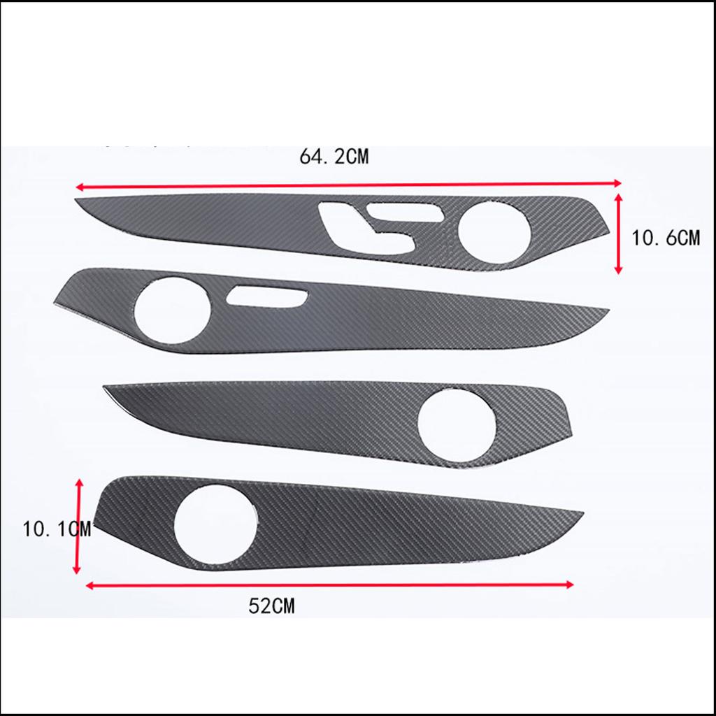 For Mercedes-Benz C-Class GLC W205 C180 2014-2020 Car Interior Doors Decoration Panel Cover Trim Soft Carbon Fiber Accessories