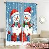 2pcs,Curtains Cute Snowmen Christmas Winter_a Contemporary Popular Curtains Versatile Polyester Curtains Decorations Outdoor Use