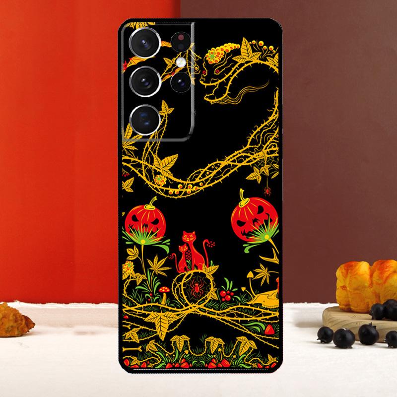 Khokhloma Russian Pattern Flower Cover For Samsung Galaxy S25 S24 S22 S23 Ultra S9 S10 Plus S20 S21 FE S25 FE Phone Case