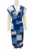 European & American Women's V-Neck Slim Fit Printed Dress