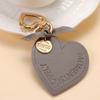 Women Leather Heart Keychain  Leather Heart Shape Keychain Car Key Holder Home Key Ring Charm Bag Car Pendant Gift