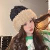 Cappello di Lana Carino con Orecchie d'Orso Giapponese per Donna in Autunno e Inverno Nuovo Caldo Cappello a Maglia che Mostra il Viso Protezione per Collo e Orecchie Cappello