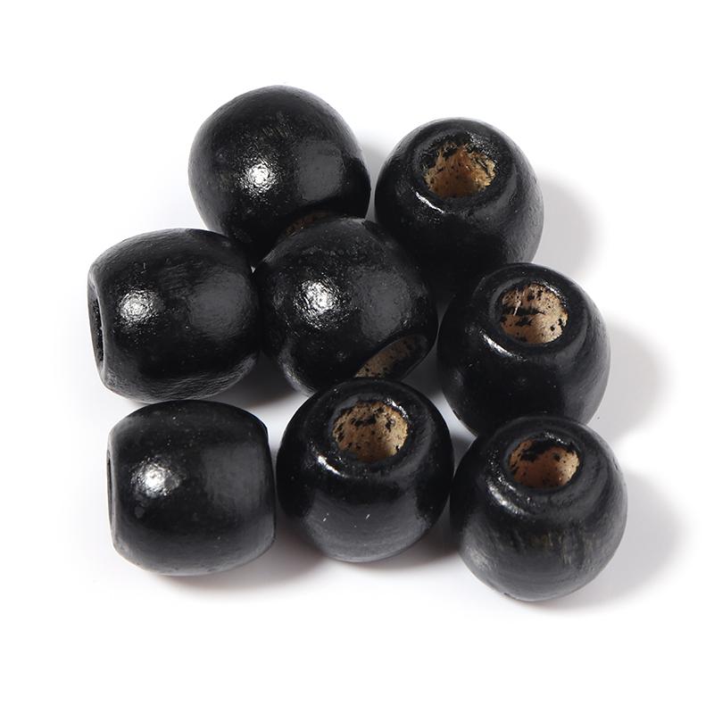 

100pcs/Lot 9 11mm Natural Wooden Beads for Jewelry Making Big Hole Wood Beads DIY Hair Accessories Handmade Bracelet Necklace 9x10mm hole 4mm чёрный