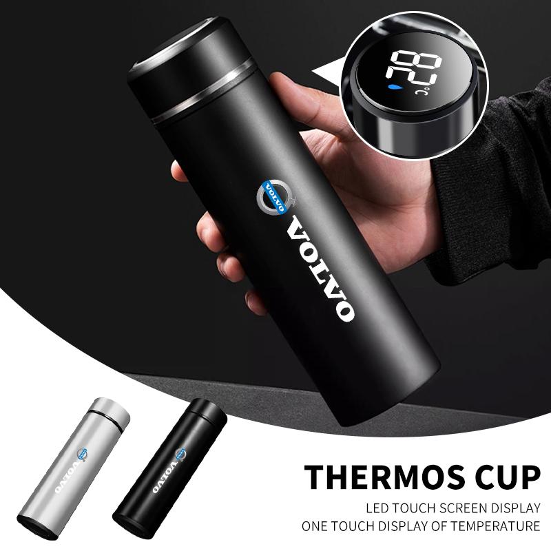 Car Logo Thermos Leakproof Cup Portable Bottle Auto Accessorie For Volvo Rdesign V60 V40 XC90 S60 C30 XC60 V50 V70 S90 AWD XC40