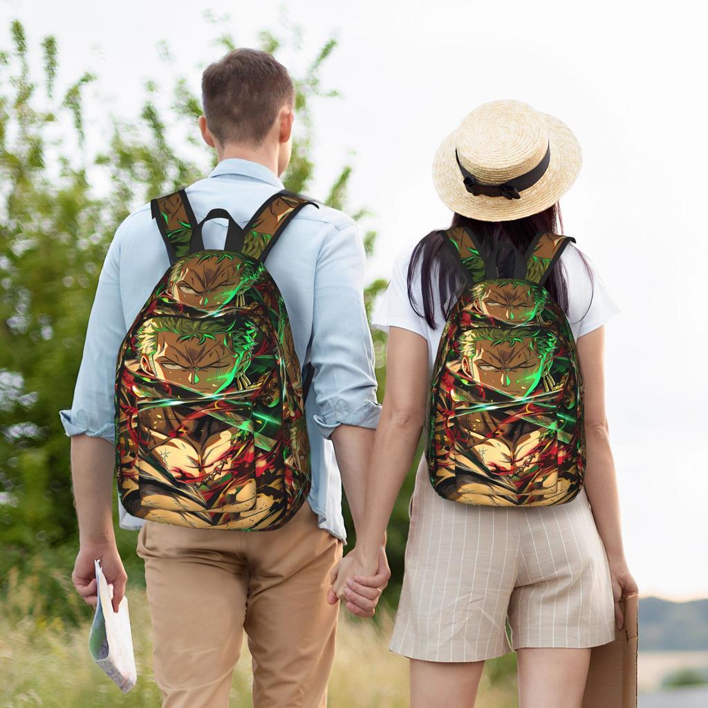 Fashion One Piece Anime Zoro Backpack  Mochilas Good Quality For School Retro Washable Rucksack