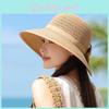 Summer Straw Hat For Women With Large Brim And Breathable Cutout Sun Protection For Beach And Outdoor Activities