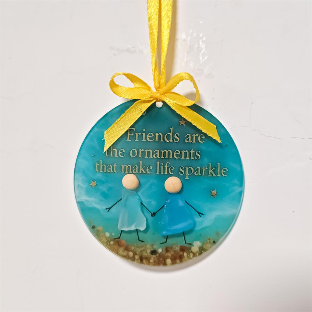 Friendship Theme Acrylic Ornaments Holiday Decorations for Christmas Tree Home Gift
