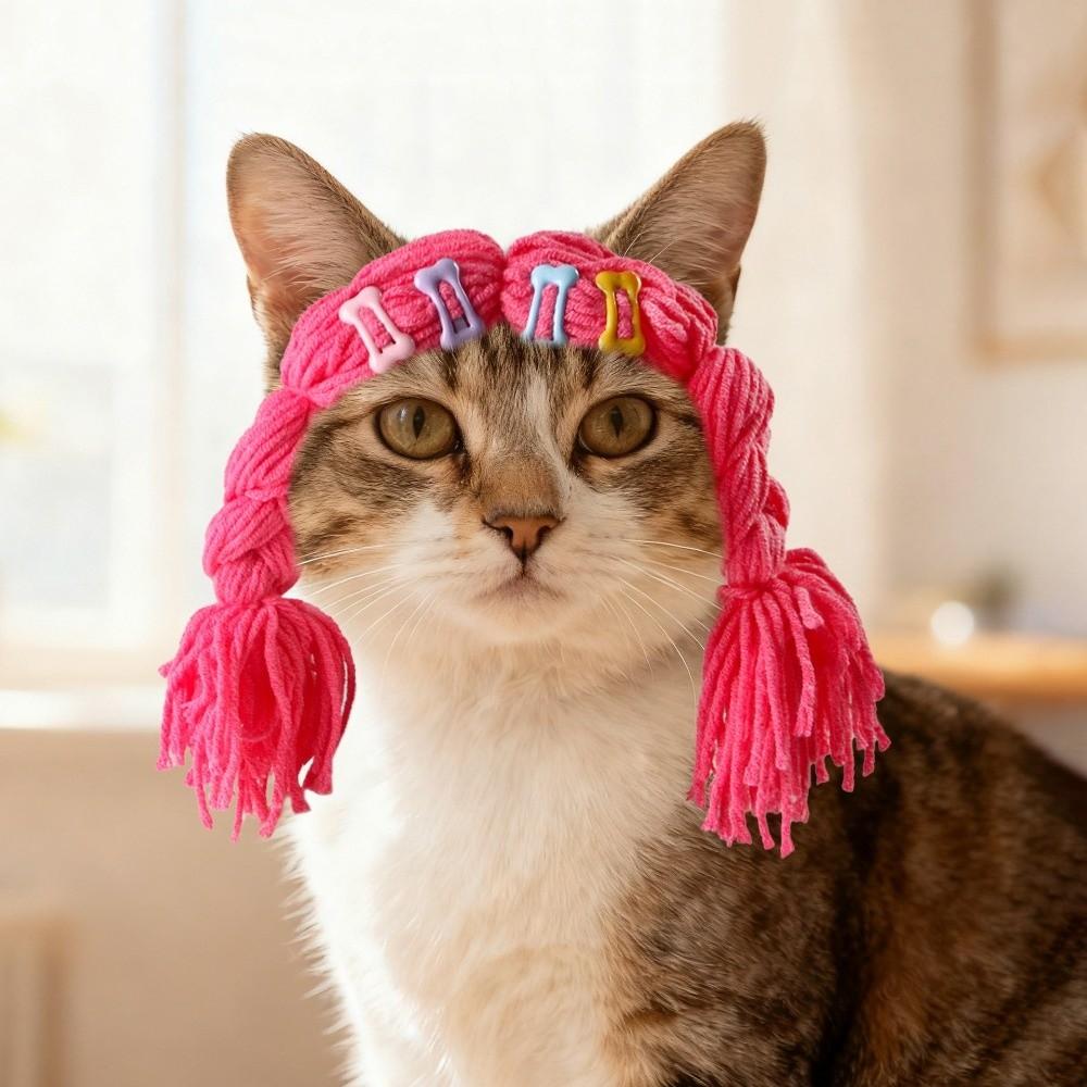 Decorative Cat Wig Funny Pet Costume Decorative Accessory Dog Wig  Daily Styling