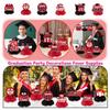 12Pcs 2026 Graduation Honeycomb Decor 3D Honeycomb Centerpieces for Commencement Party Red & Black Theme Bachelor Cap Party Decor for Table Decor &