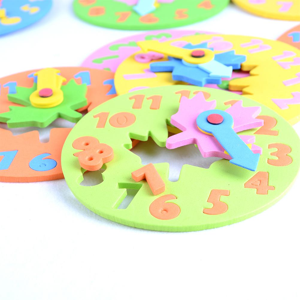 Cute Eva Foam Number Clock Time Jigsaw Puzzle Kids Learning Toy,