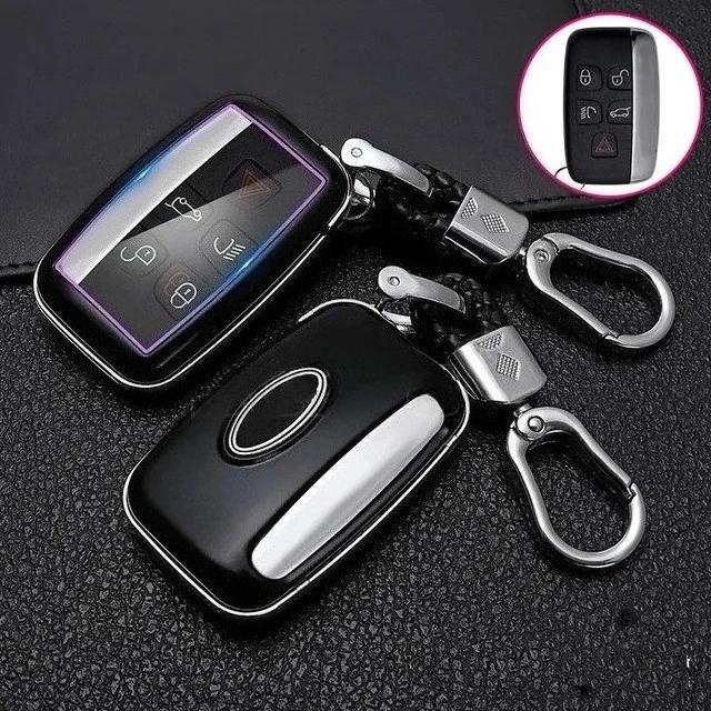 Car Key Case Cover For Land Rover A9 Range Rover Sport Evoque Freelander 2 Jaguar Xe Xj Xjl Xf C-X16 V12 Guitar F X Typ Keychain