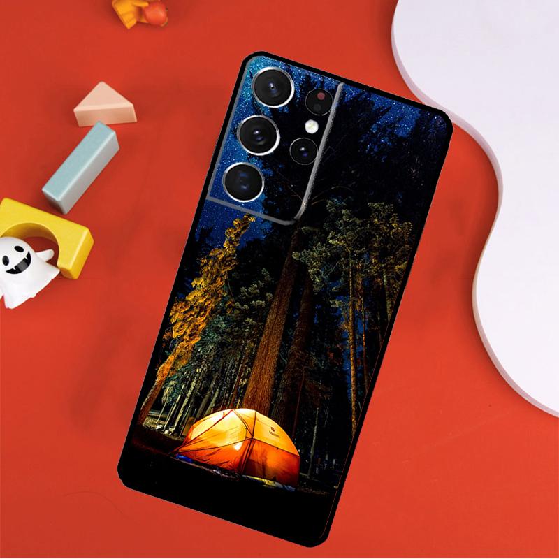 Camping Nature Phone Case For Samsung Galaxy S25 Ultra S24 Ultra S9 S10 S20 S21 S22 S23 Plus S24 FE Cover