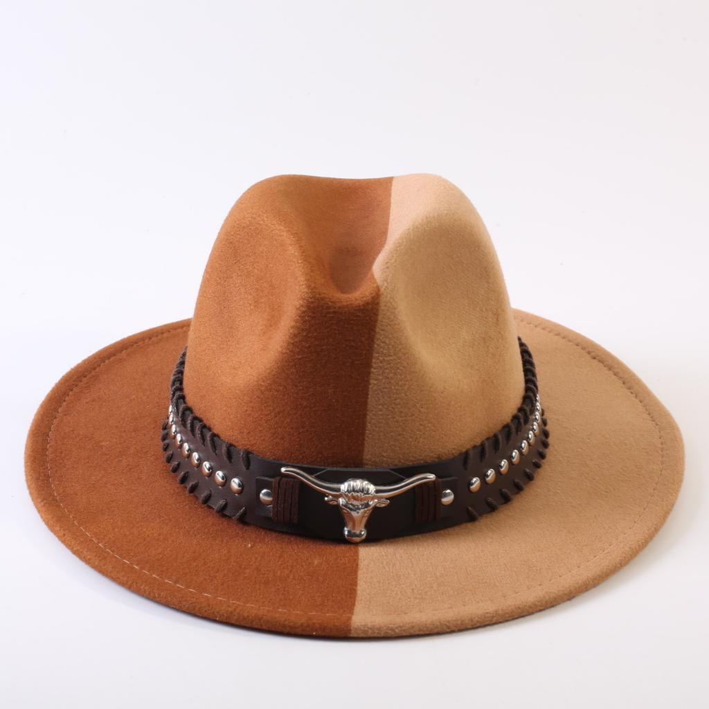 Popular European and American Classic Double-color Wide-brimmed Top Hat Men's and Women's Fashion OL Style Cowboy Hat Jazz Hat