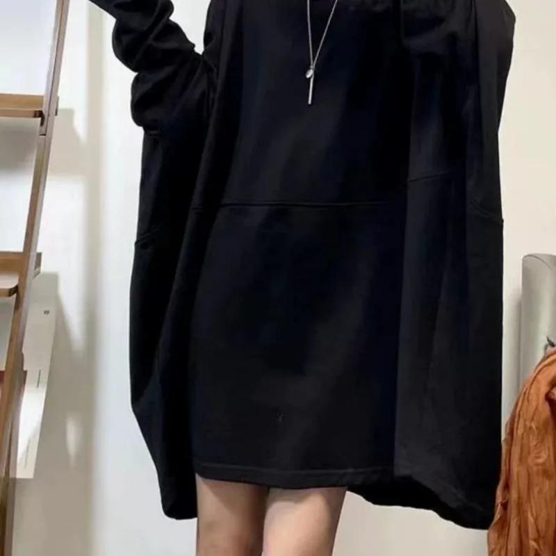 Sweatshirt for Women Cotton Oversize Solid Color Loose Round Neck Casual Pullover Long Sleeve Winter Sweatshirt Top
