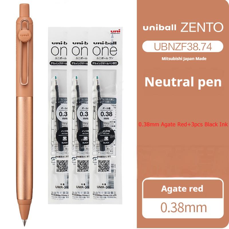 Japanese uni-ball ZENTO Gel Ink Pen Limited Flow Model Metal Push Ultra-Smooth Writing 0.38/0.5mm Signing for Students Business