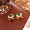 Double-sided Wearable Emerald Zirconia Vintage Elegant Earrings - Exquisite High-end Luxury Studs