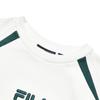 Fila Letter Embroidery Color Block Round Neck Pullover Vintage American Sweatshirt Men Sweatshirt Cloud-White F11M319201F-WT
