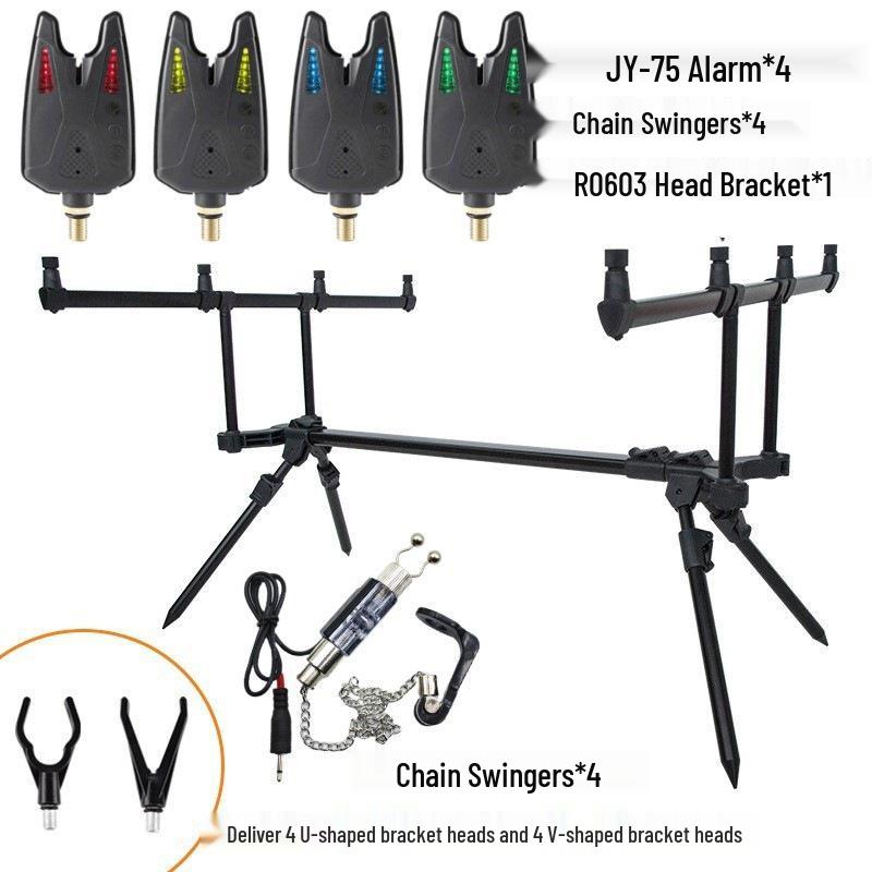 European Carp Fishing Rod Holder with Alarm Light - Aluminum Alloy