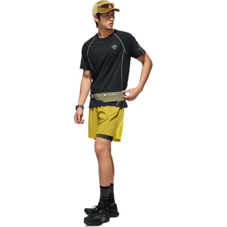 Anta Mens Short Sleeve Knitted T-Shirt Summer 2026 Men Tops Basic-Black 952625103-2