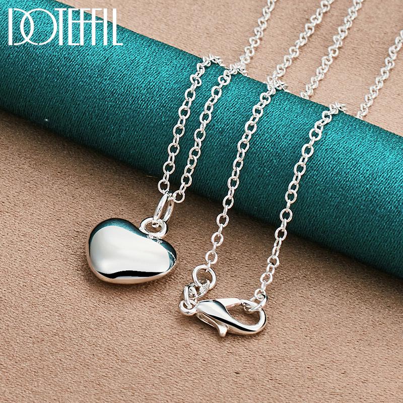 

Романтическое ожерелье-змейка в форме сердца из стерлингового серебра 925 пробы, модные свадебные украшения O-45CM