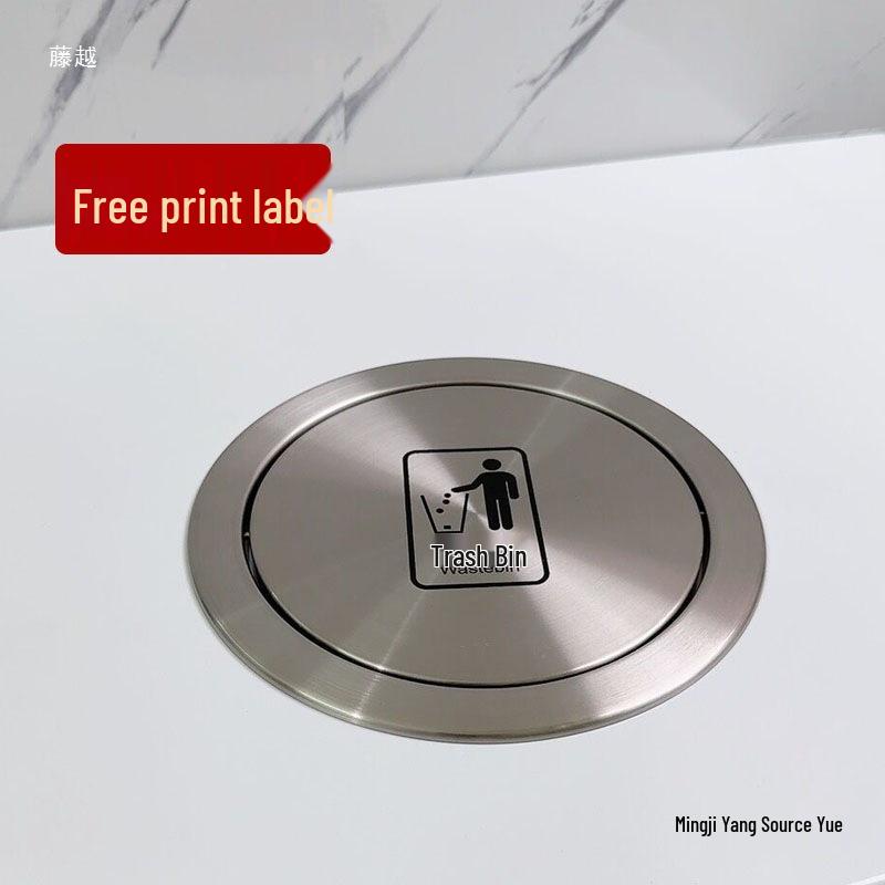 Runder versenkbarer Mülleimer mit Schwingdeckel für die Arbeitsplatte