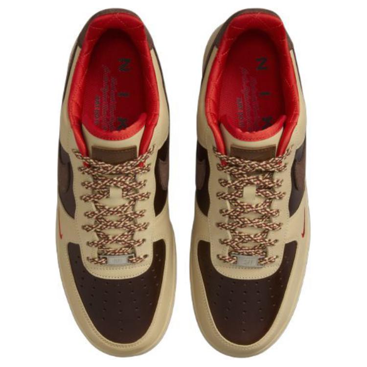 Nike Air Force 1 07 Light British Tan Cacao Wow Men Sneakers Brown Sesame Pecan-Red HQ3447-222