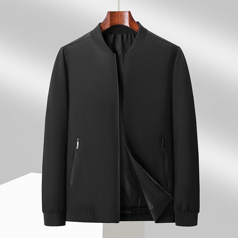 Spring and Autumn Light Jacket Men's Stand-up Collar Light Business Casual Jacket Middle-aged and Elderly Men's Loose Top