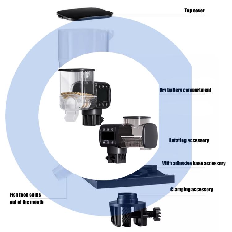 Digital Timer Fish Feeder For Aquariums Automatic Food Dispenser Quiet Operations Easy Installation Design for Pet Care