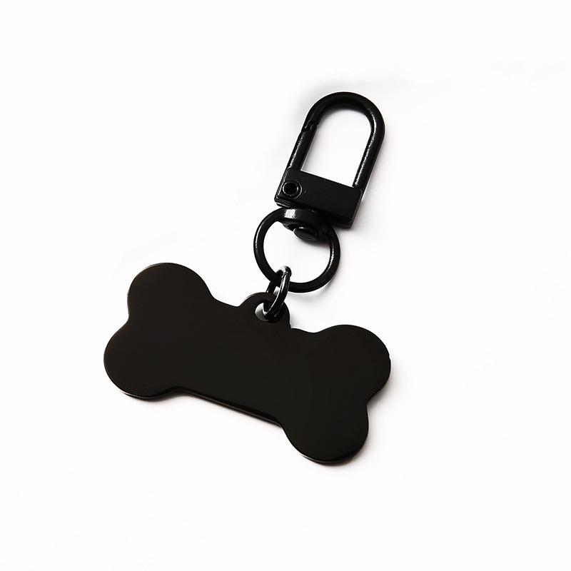 Pet Anti-Lost Bone Dog Tag Keychain with Engraved Logo.