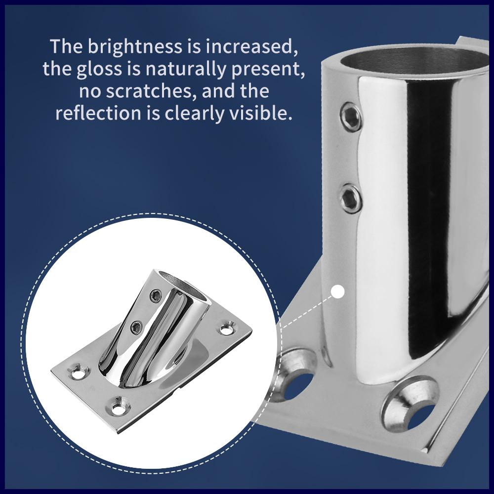 22/25mm Tube Pipe Base 45° Marine 316 Stainless Steel Rectangular Base Handrail Fittings Accessories Boat Hardware