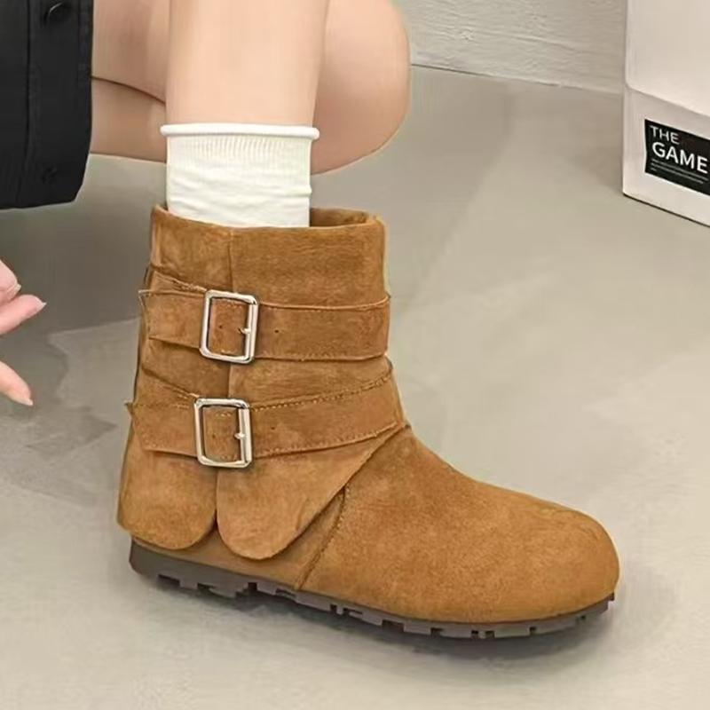 

Женские ботильоны на плоской подошве Модные замшевые зимние ботинки Дизайнерские короткие ботинки Челси Тренд Ходьба Гладиатор Mujer Botas 40